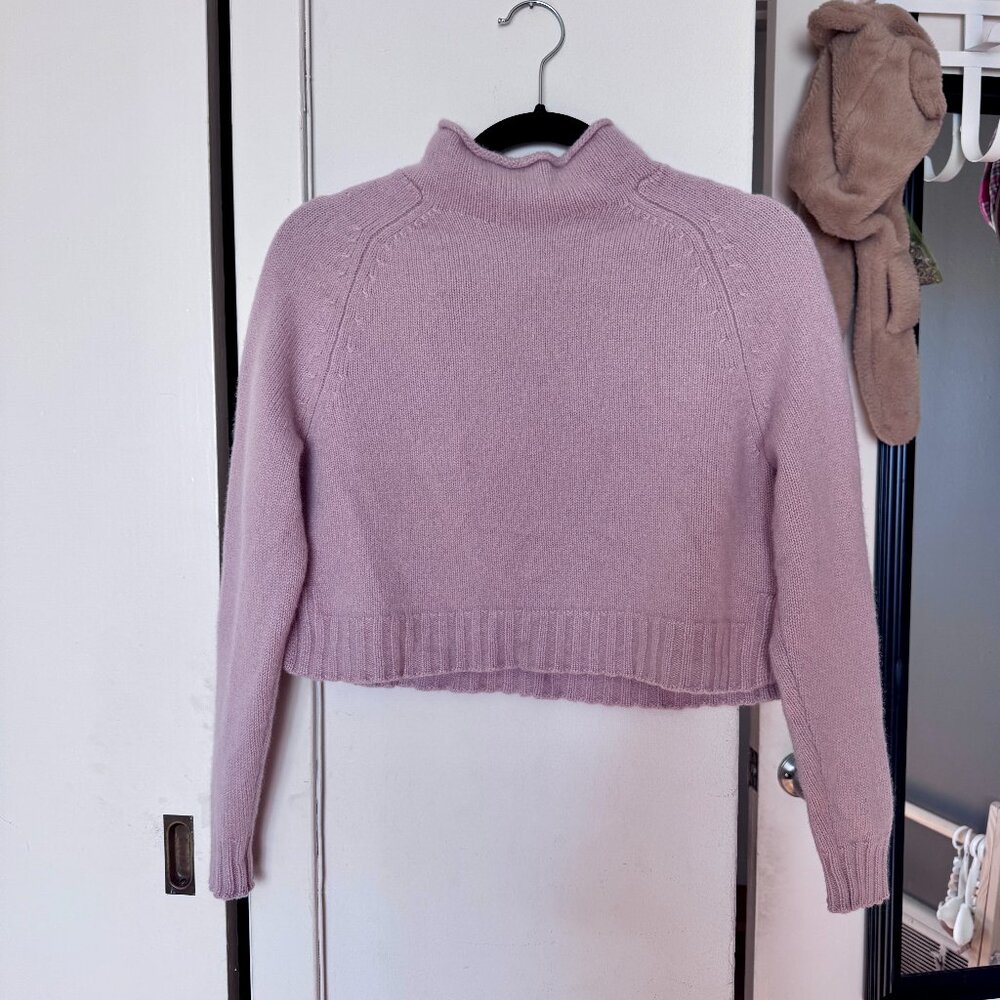 Ralph Lauren collection purple label Dusty Pink Mock Neck Cropped cashmere M